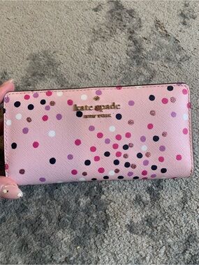 kate spade Pink Confetti Dot Continental Wallet